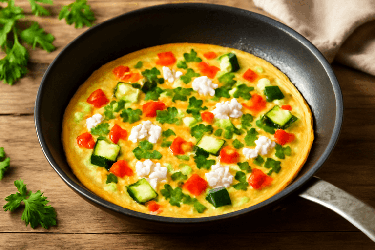 Omletă energizantă cu legume și brânză