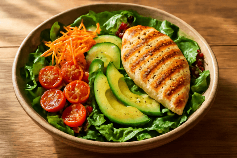 Salată sățioasă de pui cu legume proaspete