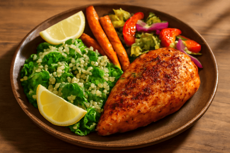 Kruidige Kipfilet met Geroosterde Groenten en Quinoasalade