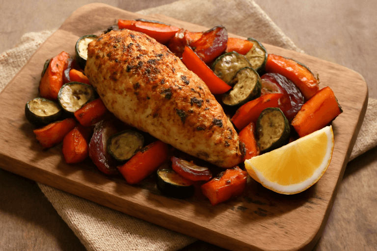 Pollo al Horno con Verduras Mediterráneas