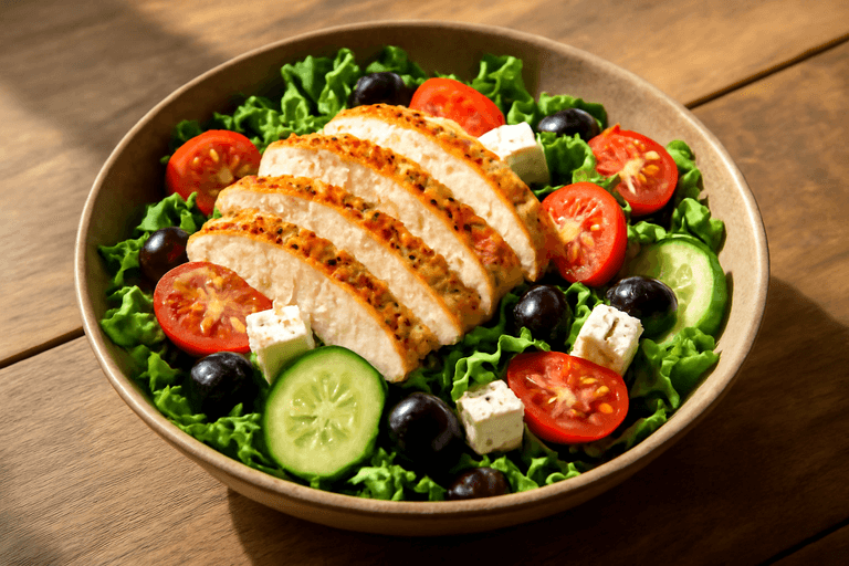 Ensalada de Pollo Mediterránea Simple
