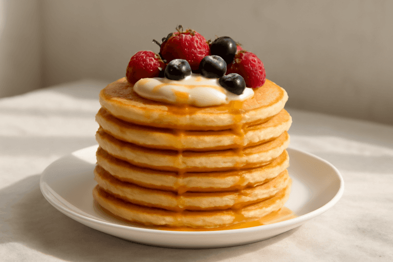 Protein-Pfannkuchen mit Beeren und Joghurt