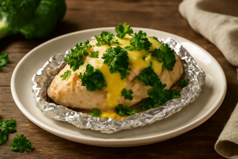 Куриное филе в духовке с брокколи и сыром