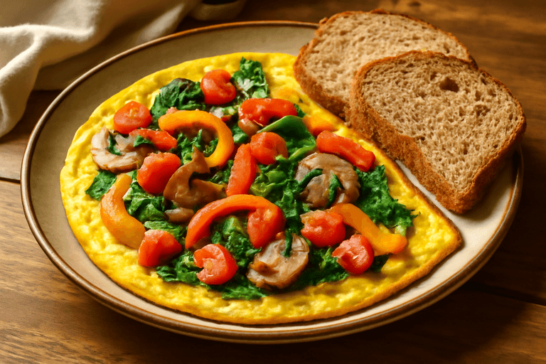 Առավոտյան թարմացնող բանջարեղենով ձվածեղ