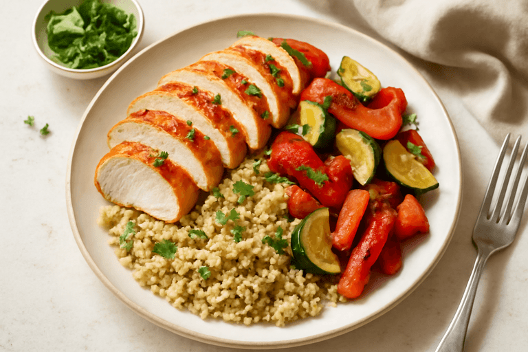 Kipfilet met Geroosterde Groenten en Quinoa