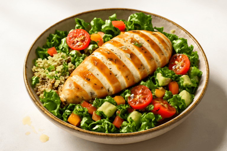 Salată clasică de pui cu legume proaspete și quinoa