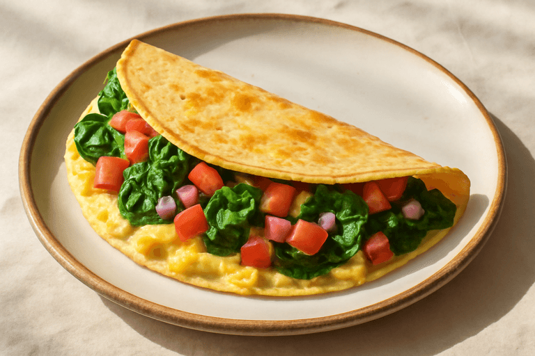 Tortilla Clásica de Espinaca y Tomate