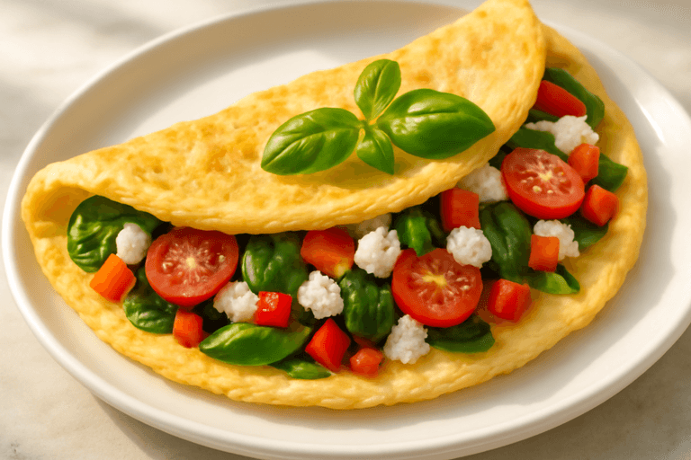 Proteinboostad omelett med färska grönsaker