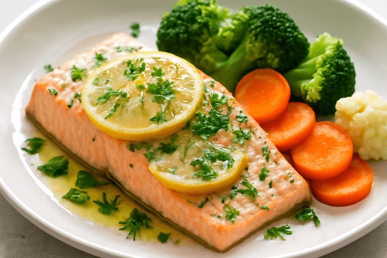 Ugnsbakad lax med citron och örter