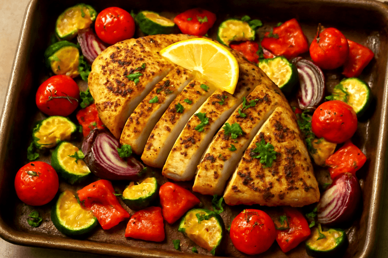 Herbed Lemon Chicken with Roasted Vegetables