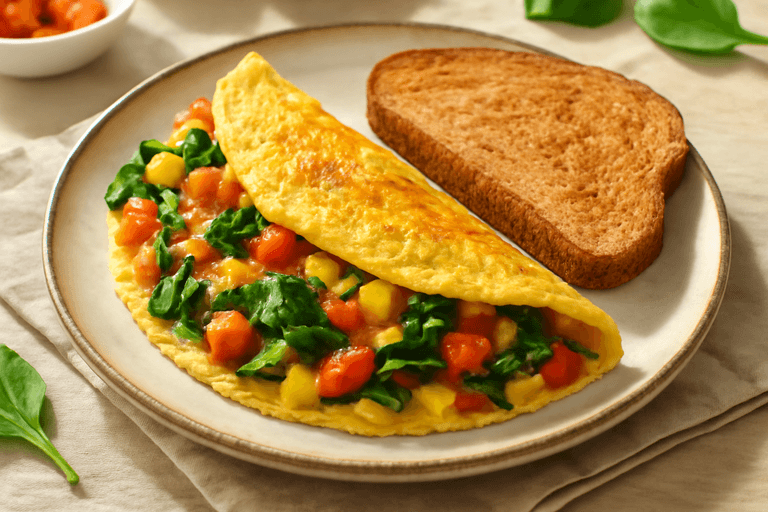 Protein-Packed Veggie Omelette with Whole Grain Toast
