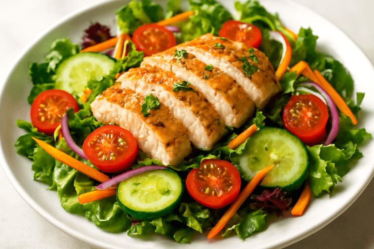 Slim & Satisfying Grilled Chicken Salad with Citrus Vinaigrette