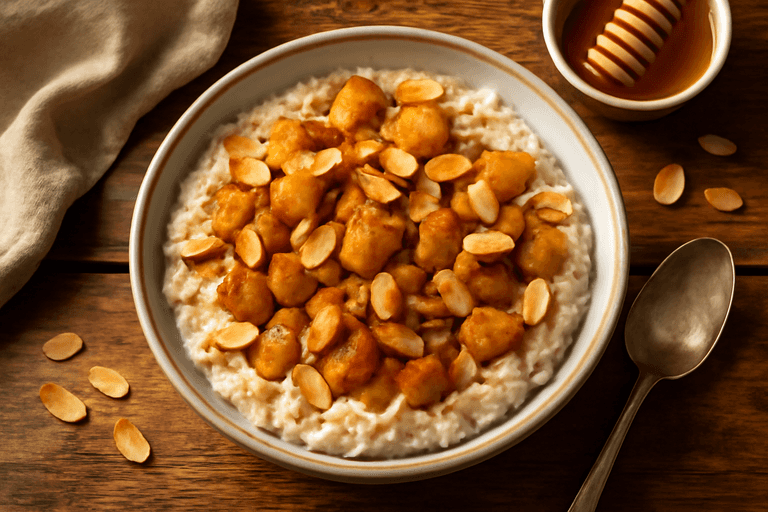 Energieboost Havermout met Gebakken Appel & Amandelen