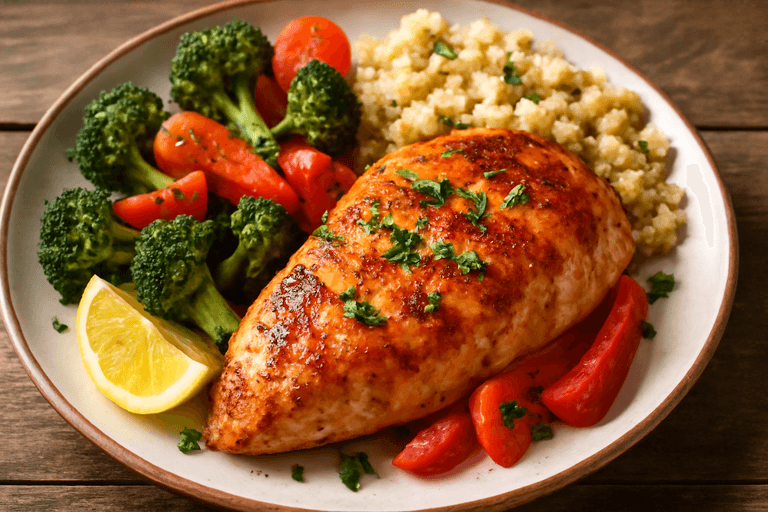 Gegrilde Kipfilet met Geroosterde Groenten en Quinoa