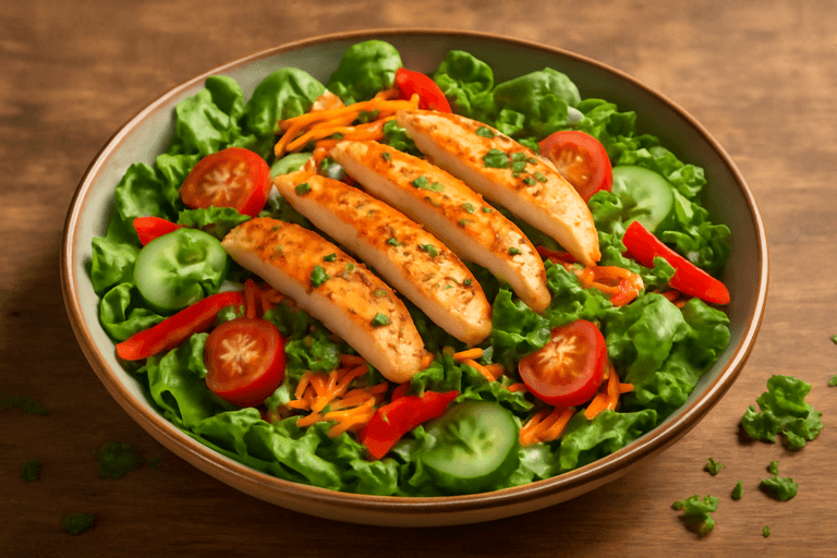 Energie-boost Salade met Gegrilde Kip en Geroosterde Groenten