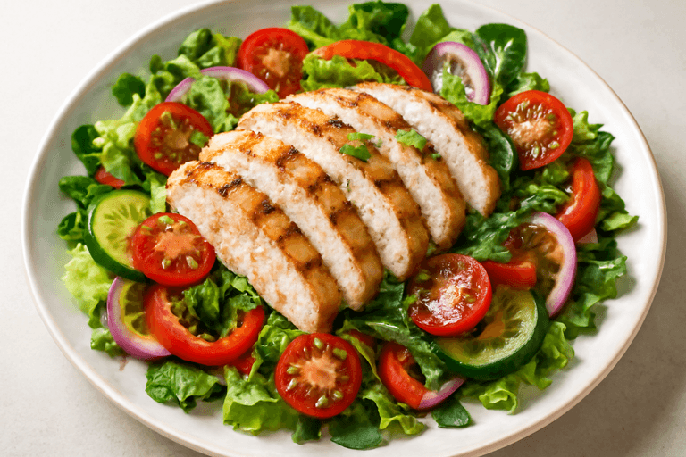 Klassisk kycklingsallad med örtdressing