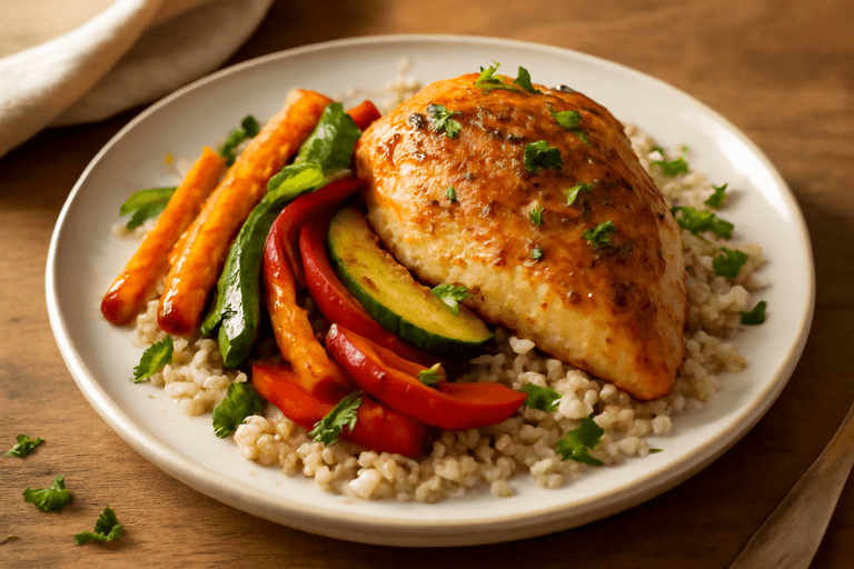 Pollo al Horno con Verduras Asadas y Quinoa