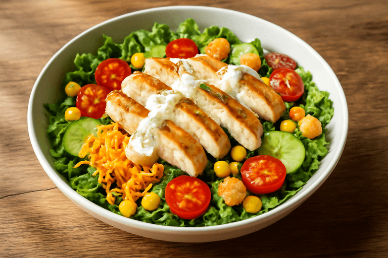 Salată clasică cu piept de pui și legume crocante