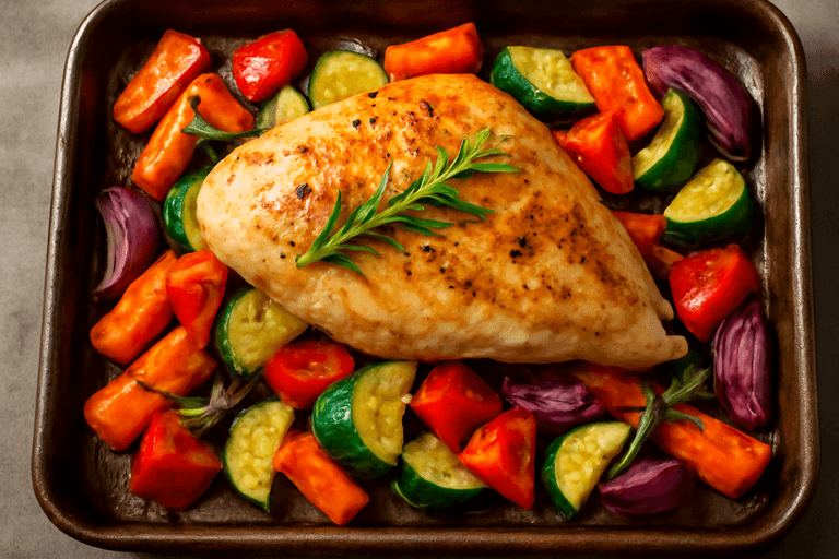 Pollo al Horno con Verduras Asadas