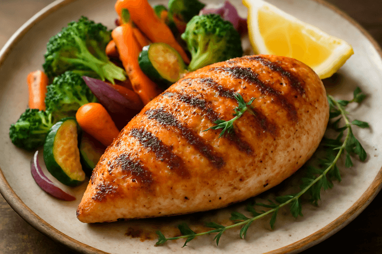 Klassieke Gegrilde Kip met Geroosterde Groenten