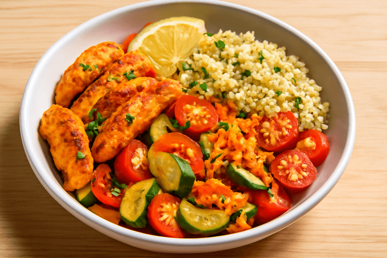 Kleurrijke Groenteschotel met Kip en Quinoa