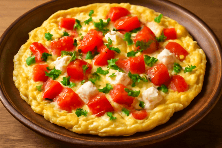 Omletă clasică cu legume și brânză