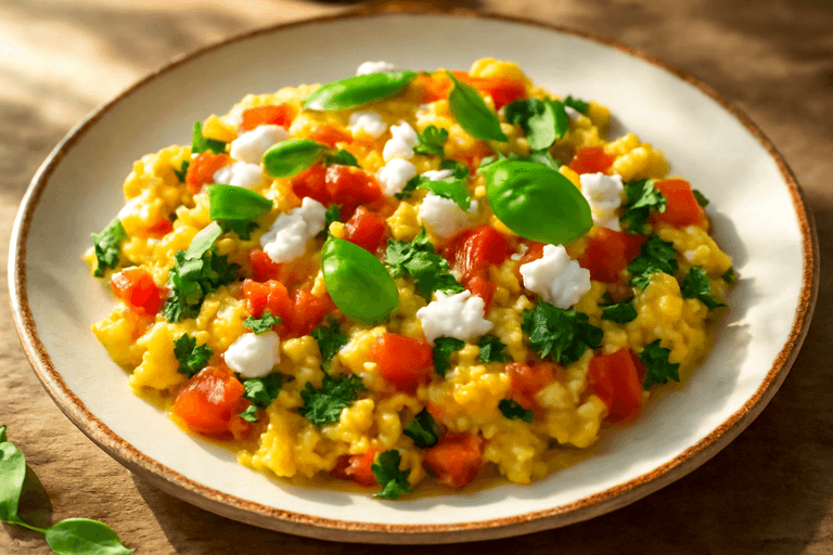 Proteinski doručak s jajima i povrćem na mediteranski način