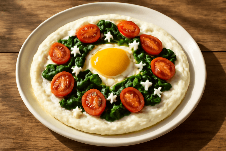 Tortilla de Claras con Espinacas y Tomate