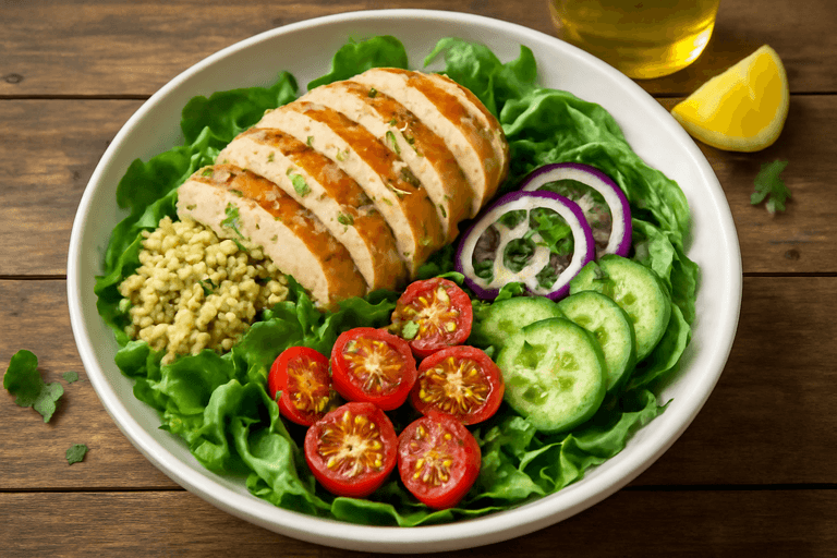 Kyckling- & Quinoasallad med Färska Grönsaker