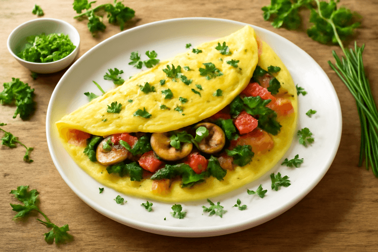 Omelette Énergisante aux Légumes et Fines Herbes