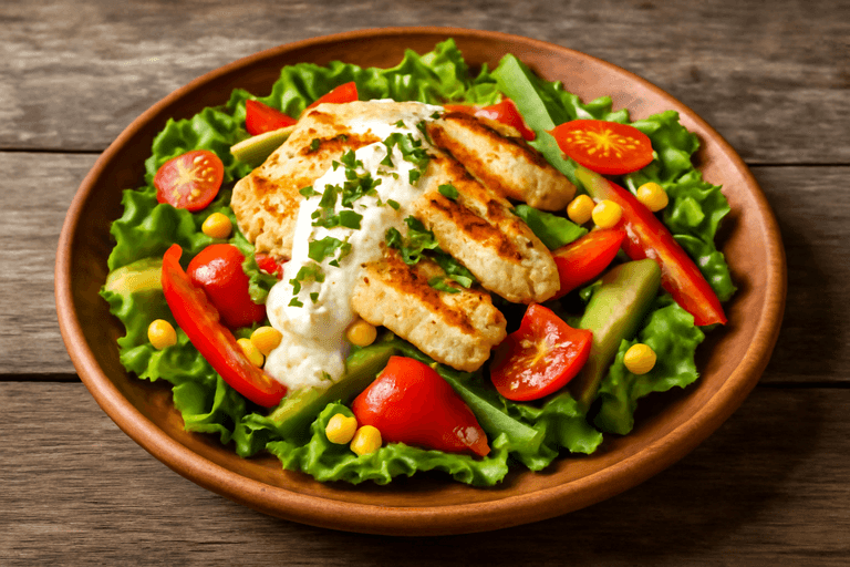 Lekka Sałatka z Grillowanym Kurczakiem i Warzywami