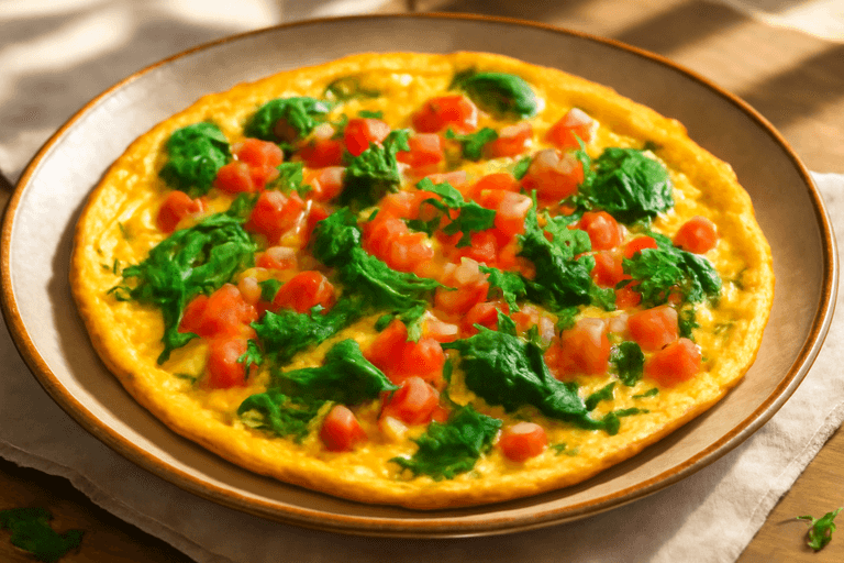 Energirik ägg- och grönsaksomelett