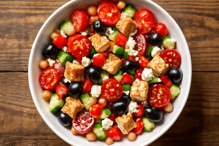 Ensalada Mediterránea de Pollo y Garbanzos