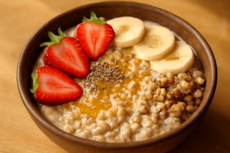 Desayuno Energizante de Avena y Frutas Clásicas