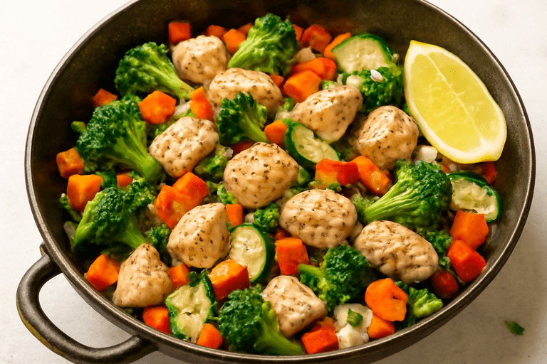 Leichtes Hähnchen-Gemüse-Pfannengericht