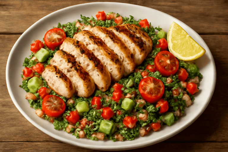 Κοτόπουλο στη σχάρα με πολύχρωμη σαλάτα κινόα