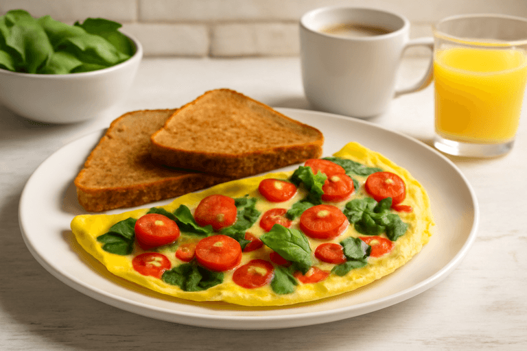 Eiwitrijke Groente Omelet met Volkoren Toast