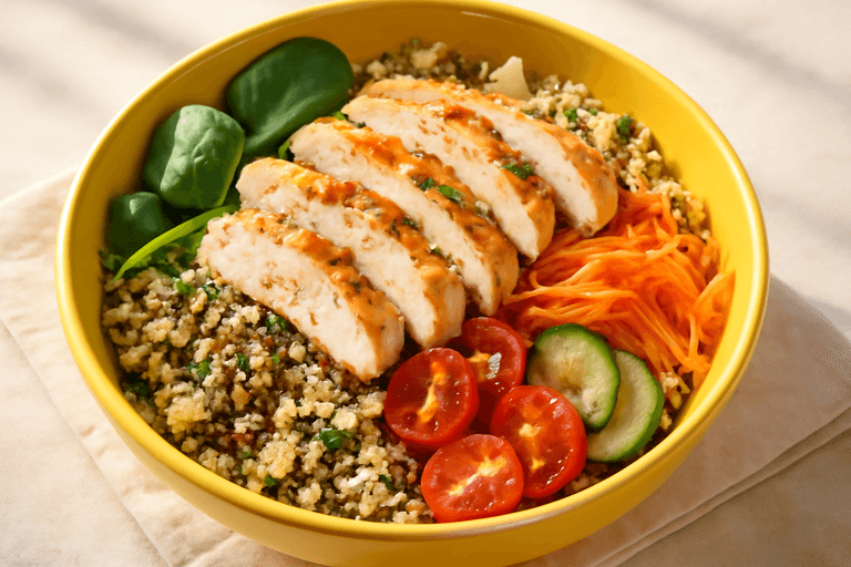 Ensalada Clásica de Pollo Grillé y Quinoa