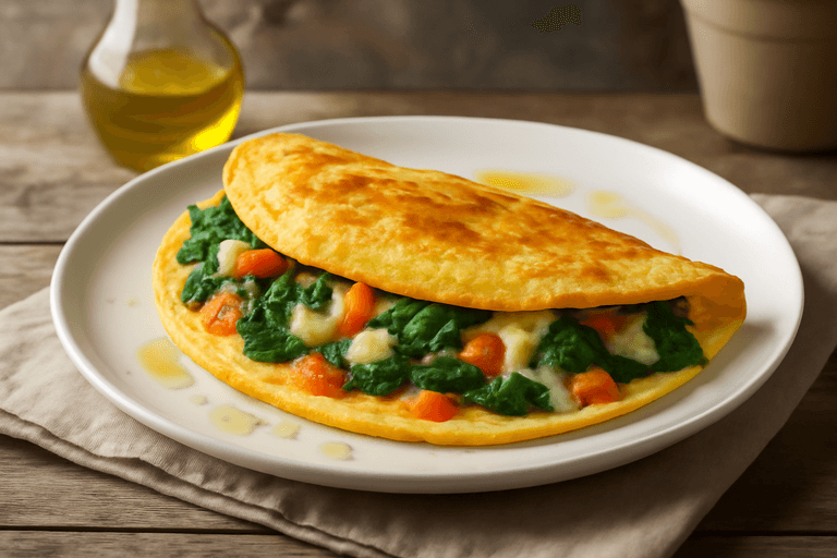 Omelette Clásica de Espinaca y Queso