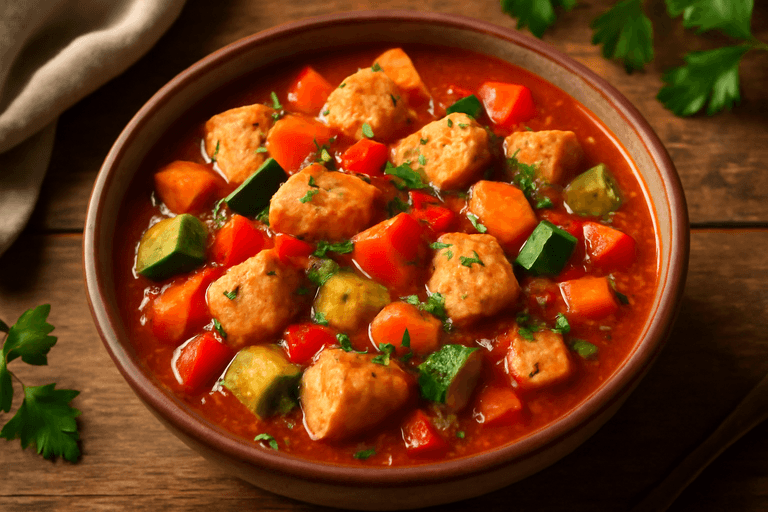 Lätt kycklinggryta med färska grönsaker