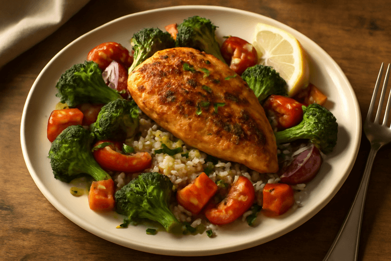 Kruidige Kipfilet met Geroosterde Groenten en Quinoa