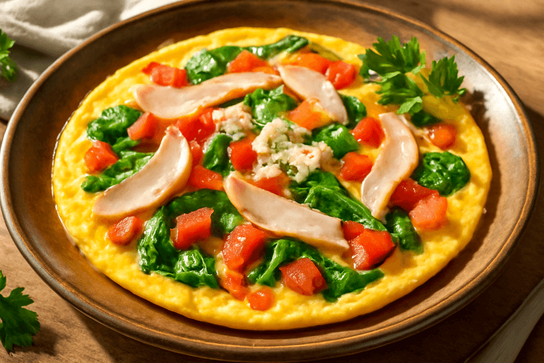 Πρωινό Ομελέτα με Λαχανικά & Καπνιστή Γαλοπούλα