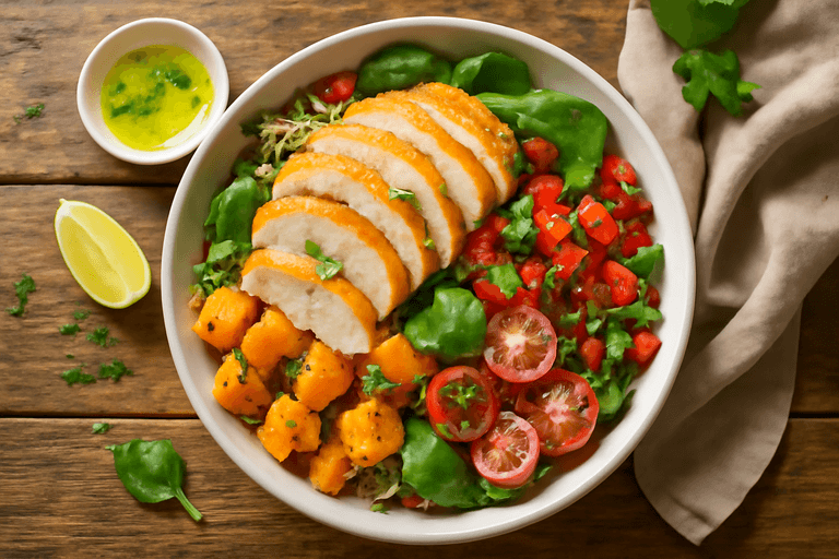 Kyckling- & Quinoasallad med Rostade Grönsaker