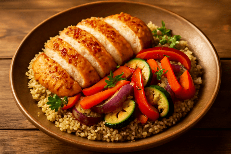 Pollo al Horno con Verduras Asadas y Quinoa