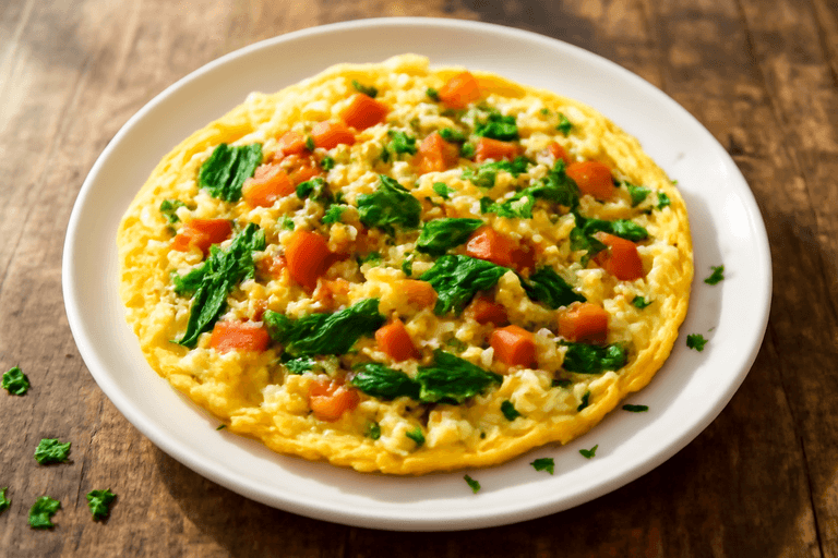 Proteinreiches Gemüseomelett