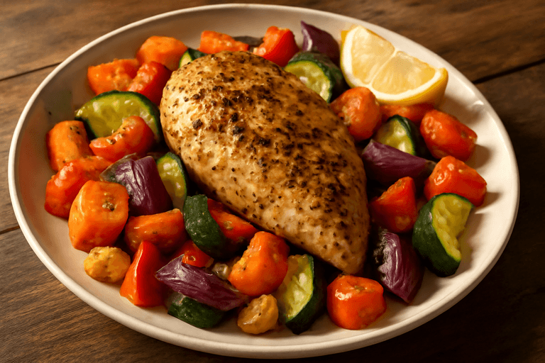 Pollo al Horno con Verduras Mediterráneas