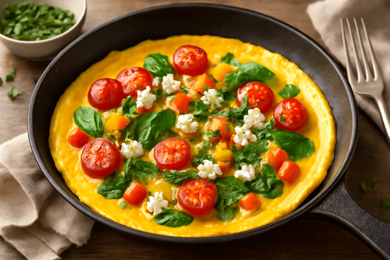 Omletă clasică cu legume și feta