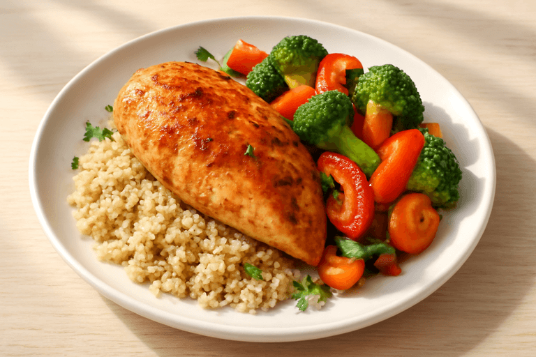 Куриная грудка с киноа и овощами для энергии