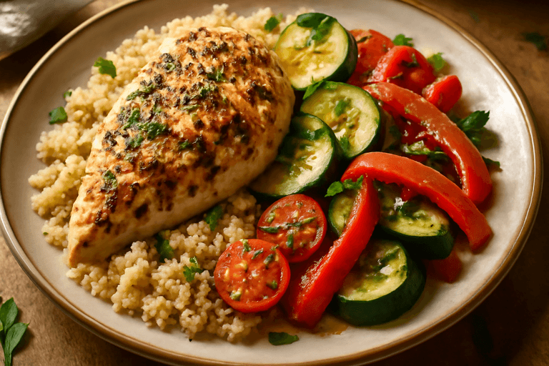 Gegrilde Kipfilet met Mediterrane Groenten en Quinoa