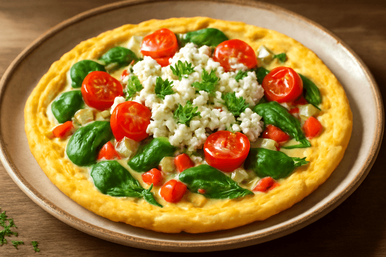 Lekka Omletka Z Warzywami i Twarożkiem